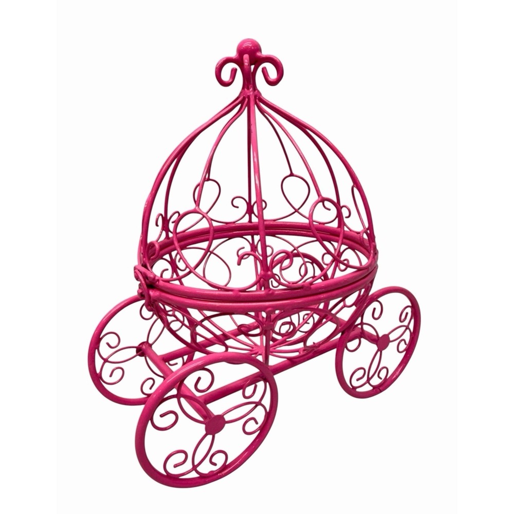 Cinderella Carriage Decorative Hot Pink Metal for Sweet 16 Party Centerpiece